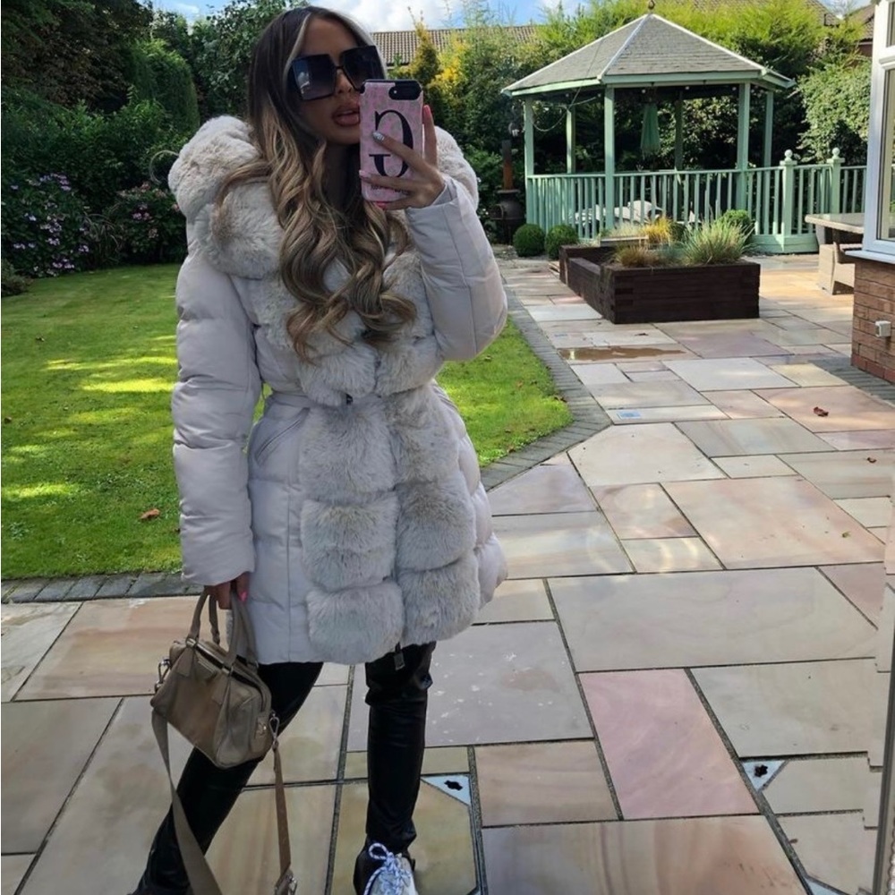 Faux Fur Belted Winter Coat